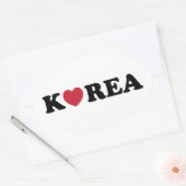Korea Love Heart Ovale Sticker (Envelop)