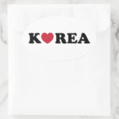 Korea Love Heart Ovale Sticker (Tas)