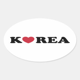 Korea Love Heart Ovale Sticker
