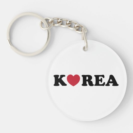 Korea Love Heart Sleutelhanger (Voorkant)