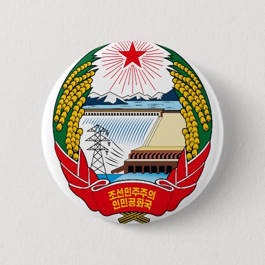 korea noord embleem ronde button 5,7 cm (Voorkant)