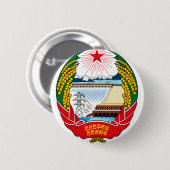 korea noord embleem ronde button 5,7 cm (Voorkant /achterkant)