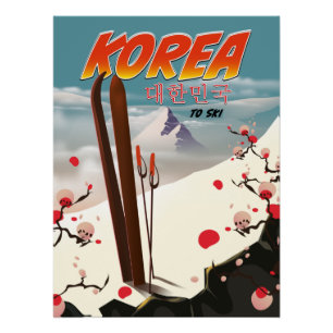 Korea om te skiën perfect poster