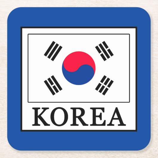 Korea Vierkante Kartonnen Onderzetter (Voorkant)