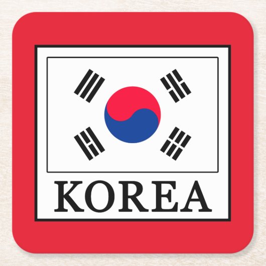 Korea Vierkante Kartonnen Onderzetter (Voorkant)