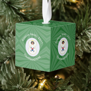 Korea (Zuid) Engel Kerstmis Vlag Persoonlijk Kubus Ornament