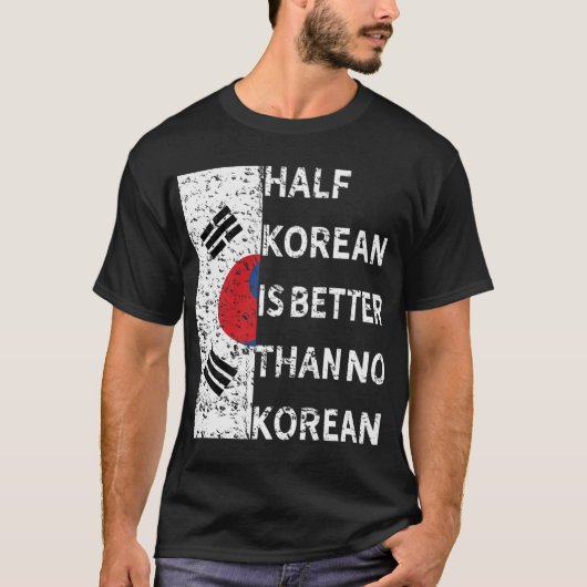 Koreaans-Amerikaans Shirt Funny Half Zuid-Koreaans (Voorkant)