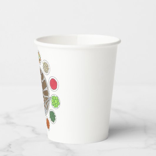 Koreaans BBQ Barbecue Roast Bulgogi Banchan Food Papieren Bekers (Links)