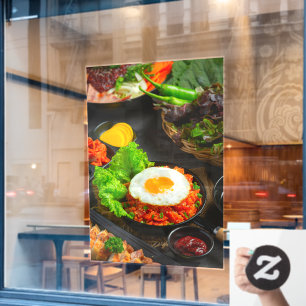 Koreaans Eten Gebakken Rijst Kimchi met Gebakken E Raamsticker