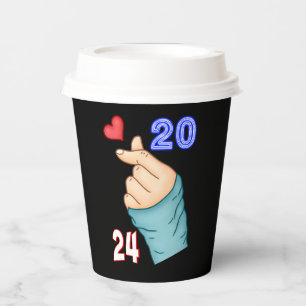 Koreaans hart 2024 papieren bekers