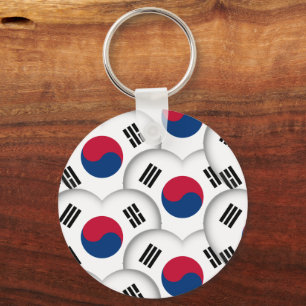 Koreaans hart en Koreaanse vlag/Zuid-Korea Sleutelhanger