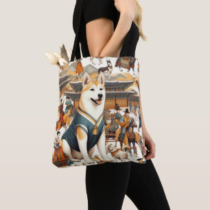 Koreaans Jindo Dog Naadloze Illustratie Draagtas