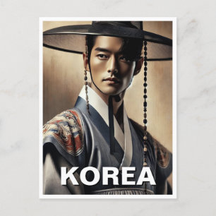 Koreaans Man Traditioneel Hanbok Briefkaart