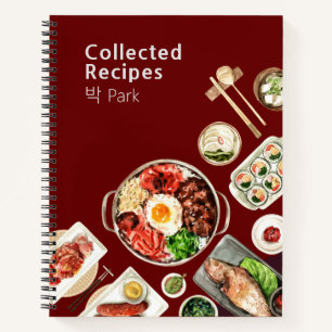 Koreaans recept voor keuken - donkerrood notitieboek