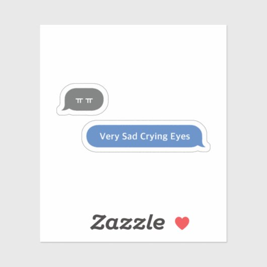 Koreaans Slang Chat Bubble ㅠ ㅠ Sticker (Vel)