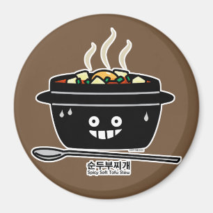 Koreaans Spicy soft Tofu Stew soup Sundubu jigae Magneet