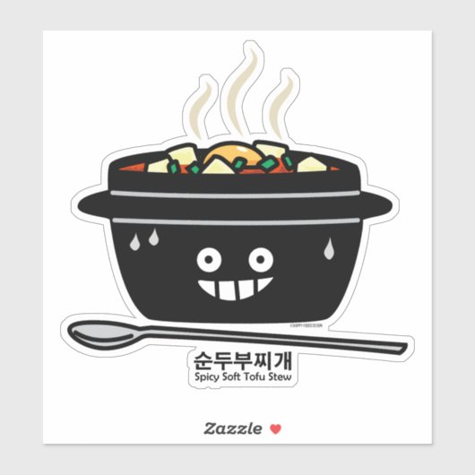Koreaans Spicy soft Tofu Stew soup Sundubu jjigae Sticker (Vel)