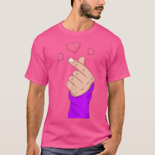 Koreaans Vingerhart K-pop Merchandise Girls K-Dram T-shirt