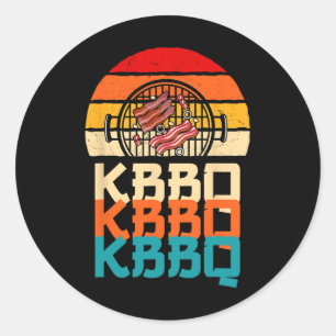 Koreaanse BBQ Design Galbi en Banchan KBBQ Ronde Sticker