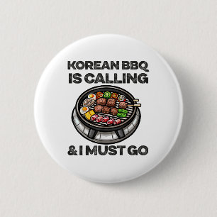 Koreaanse BBQ Grappig Koreaanse Barbecue Food Love Ronde Button 5,7 Cm
