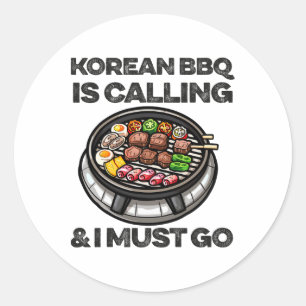 Koreaanse BBQ Grappig Koreaanse Byrbecue Food Love Ronde Sticker