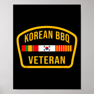 Koreaanse BBQ Veteraan Funny Food Lover Gym Cheat Poster
