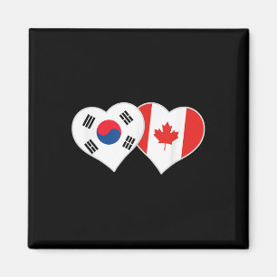 Koreaanse Canadese vlag Hart Zuid-Korea Canada Magneet