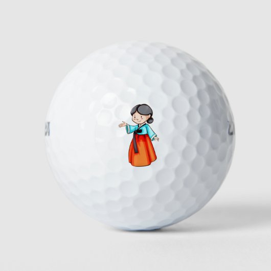 Koreaanse dame golfballen (Voorkant)