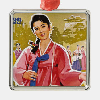 Koreaanse dames die Hanbok dragen Metalen Ornament