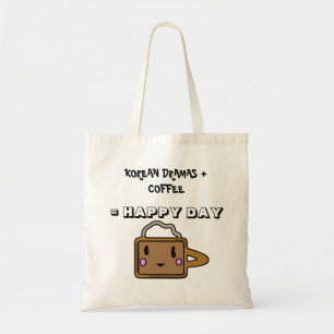 Koreaanse Dramas + koffie = Happy Day Tote Bag