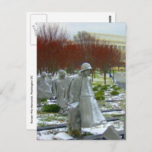 koreaanse herdenkingssoldaten briefkaart (Voorkant / Achterkant)