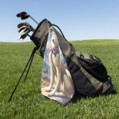 Koreaanse Jindo Illustratie Golfhanddoek (Groen)