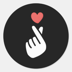 Koreaanse K-Pop Ik hou van je Saranghae Hand Hij S Ronde Sticker