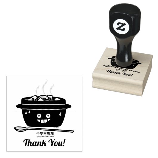 Koreaanse Kruidige zachte Tofu jjigae van de Rubberstempel (Gestempeld)