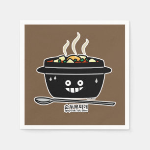 Koreaanse Kruidige zachte Tofu jjigae van de Servet