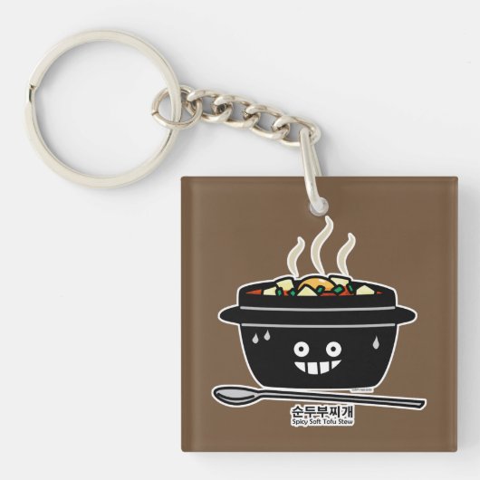 Koreaanse Kruidige zachte Tofu jjigae van de Sleutelhanger (Voorkant)