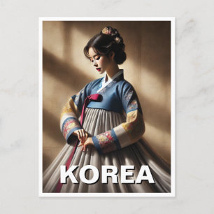 Koreaanse Lady Hanbok traditionele jurk Briefkaart