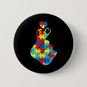 Koreaanse liefde Gebarentaal Autisme Bewustzijnson Ronde Button 5,7 Cm