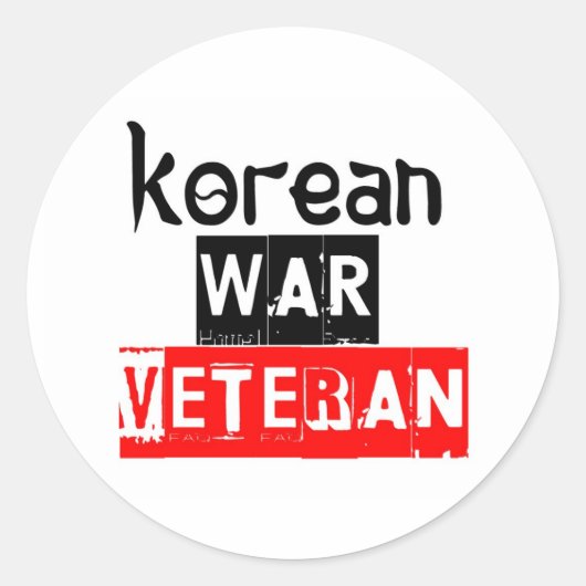 koreaanse oorlogsveteraan ronde sticker (Voorkant)