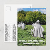 Koreaanse Oorlogsveteranen Memorial Facts Briefkaart (Voorkant / Achterkant)