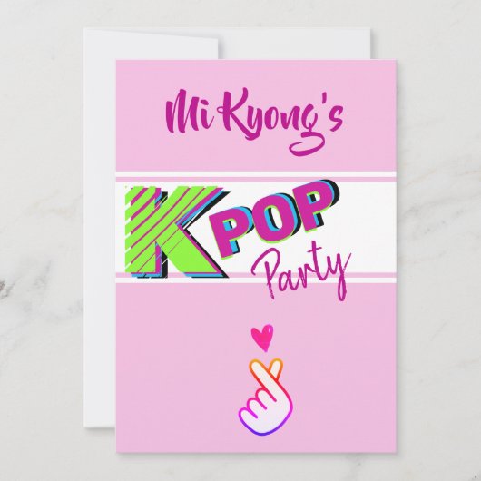 Koreaanse pop- en harthoortpartij kaart (Voorkant)