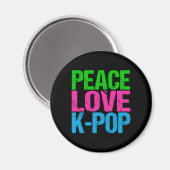 Koreaanse Pop Music Peace Love K-Pop Magneet (Voorkant / Achterkant)