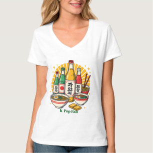 Koreaanse popcultuur borstprint t-shirt