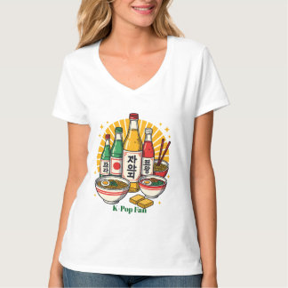 Koreaanse popcultuur borstprint t-shirt
