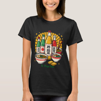 Koreaanse popcultuur borstprint t-shirt