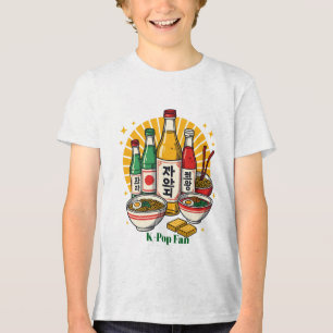 Koreaanse popcultuur borstprint Tri-Blend shirt