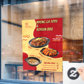 Koreaanse Restaurant Advertentie Front aanpassen Raamsticker (Cafe Raam)