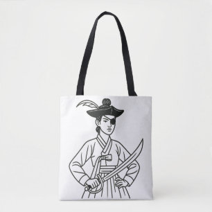 Koreaanse retro piraat - minimalistische Hanbok he Draagtas
