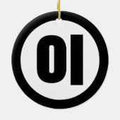 Koreaanse Sino Nummer 2 Twee 이 【I】 Hangul Keramisch Ornament (Achterkant)