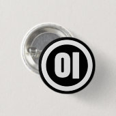 Koreaanse Sino Nummer 2 Twee 이 【I】 Hangul Ronde Button 3,2 Cm (Voorkant /achterkant)